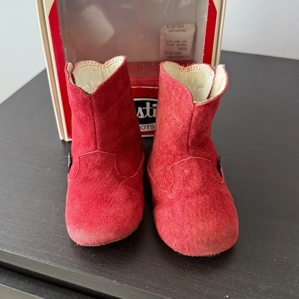 Vintage Justin Western‎ Leather Red Baby Boots